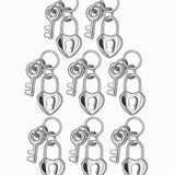 Pendentif serrure coeur + clé 16x10.50 mm