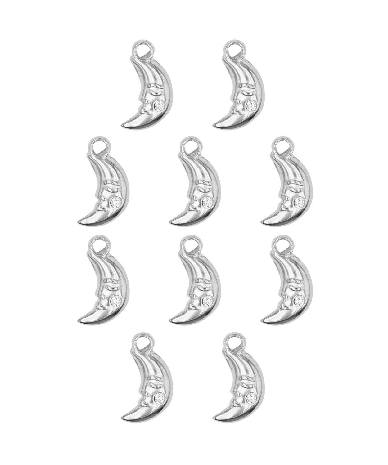 Pendentif sleeping moon strass 14x10mm