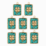 Pendentifs médaille trèfle Stardust 16x12mm