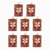 Pendentifs médaille trèfle Stardust 16x12mm