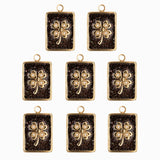 Pendentifs médaille trèfle Stardust 16x12mm