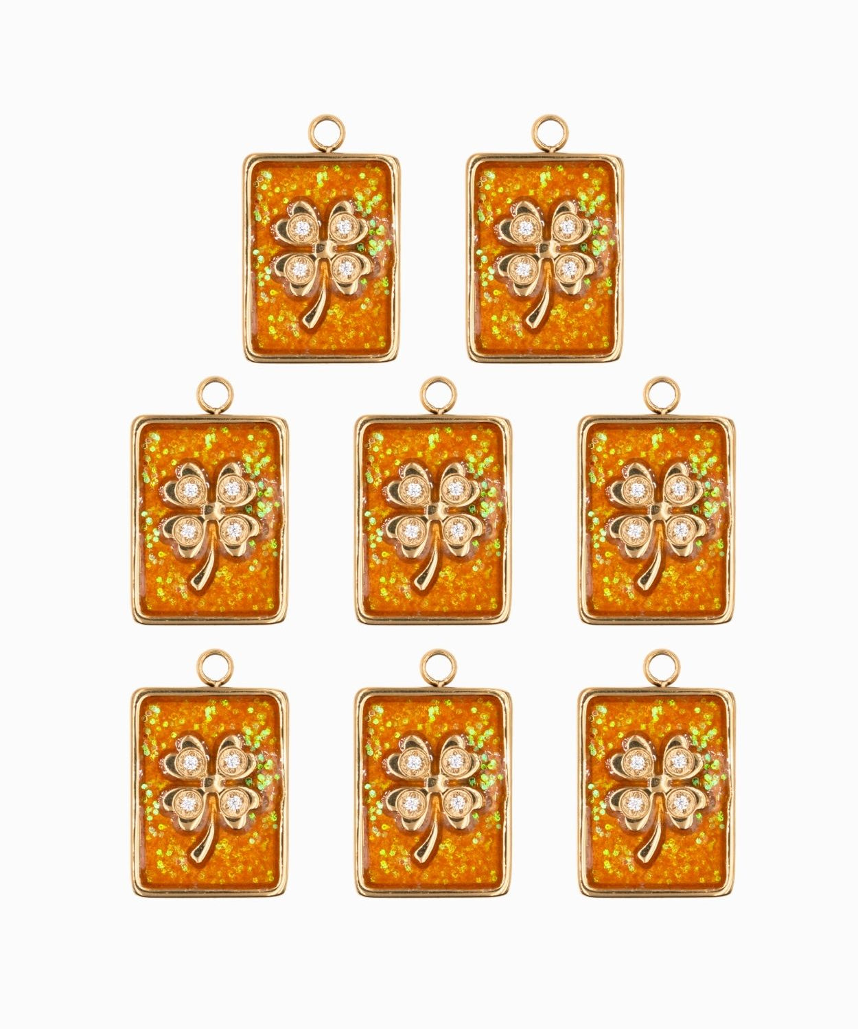 Pendentifs médaille trèfle Stardust 16x12mm