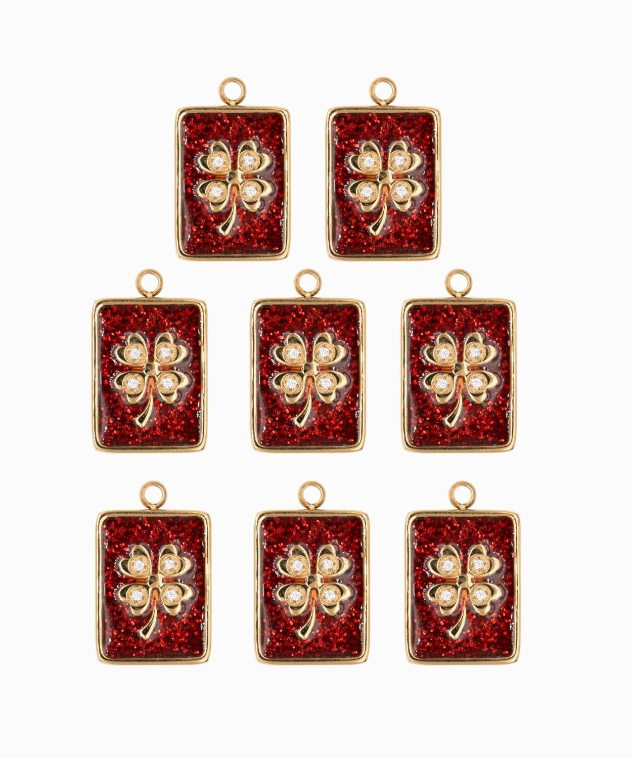 Pendentifs médaille trèfle Stardust 16x12mm