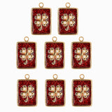 Pendentifs médaille trèfle Stardust 16x12mm