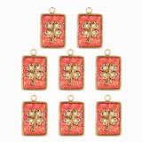 Pendentifs médaille trèfle Stardust 16x12mm