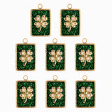 Pendentifs médaille trèfle Stardust 16x12mm