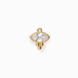 Pendentif strass navette 16x14mm