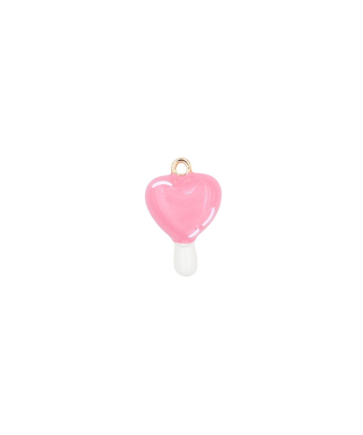 Pendentif sucette coeur 15.5x11 mm