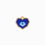 Pendentif tissage coeur oeil 20x22mm