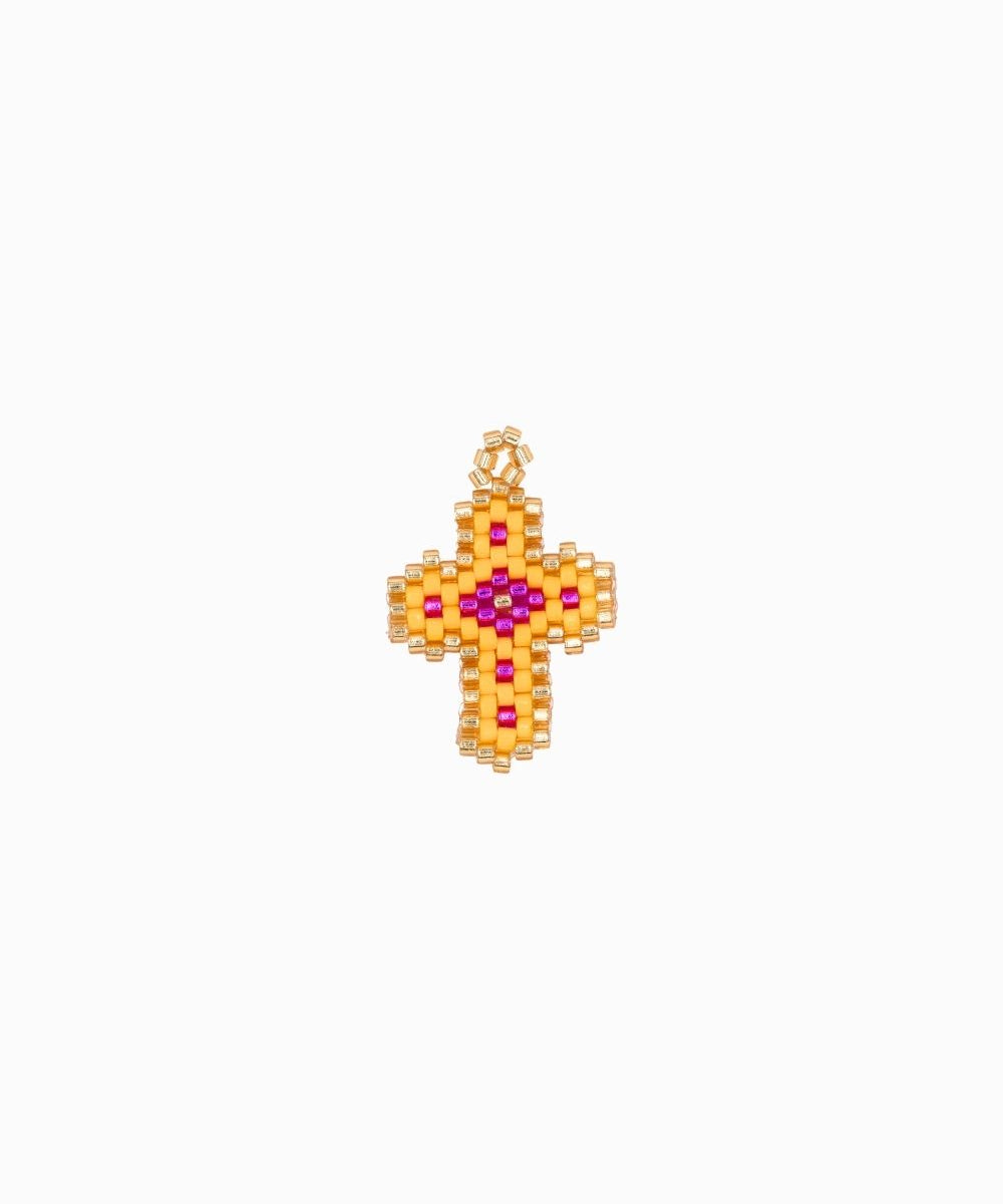 Pendentif tissage croix 22x17mm