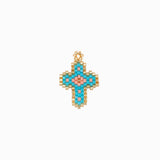 Pendentif tissage croix 22x17mm