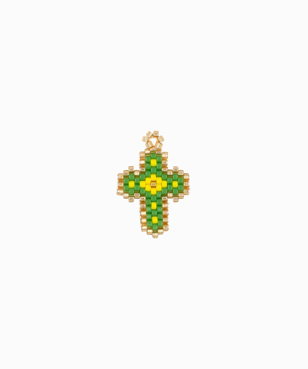 Pendentif tissage croix 22x17mm