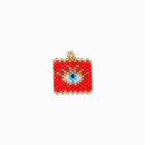 Pendentif tissage oeil rectangle 19x20mm