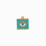 Pendentif tissage oeil rectangle 19x20mm