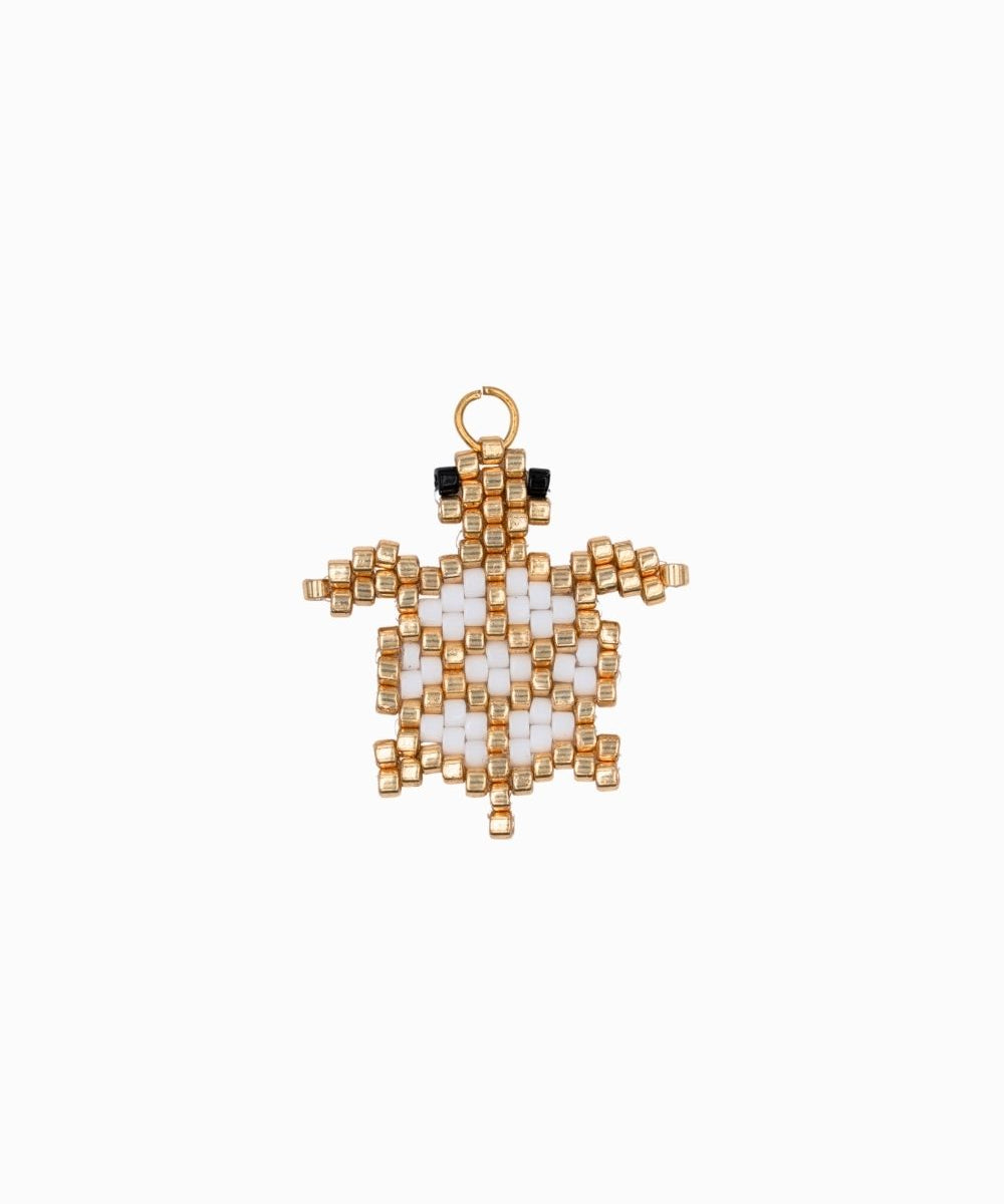 Pendentif tissage tortue 24x23mm