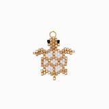 Pendentif tissage tortue 24x23mm