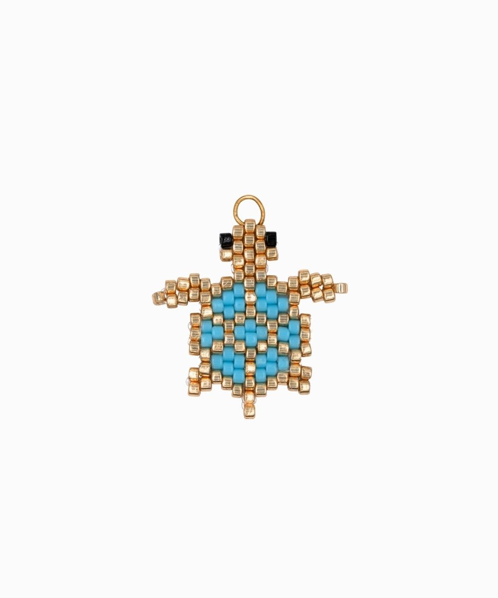 Pendentif tissage tortue 24x23mm