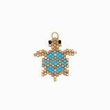 Pendentif tissage tortue 24x23mm