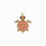Pendentif tissage tortue 24x23mm