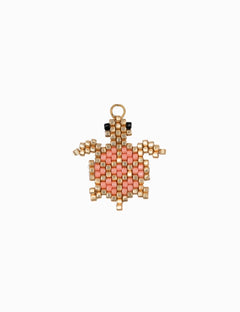 Pendentif tissage tortue 24x23mm