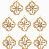 Pendentif trèfle à strass 15x15mm