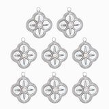 Pendentif trèfle à strass 15x15mm