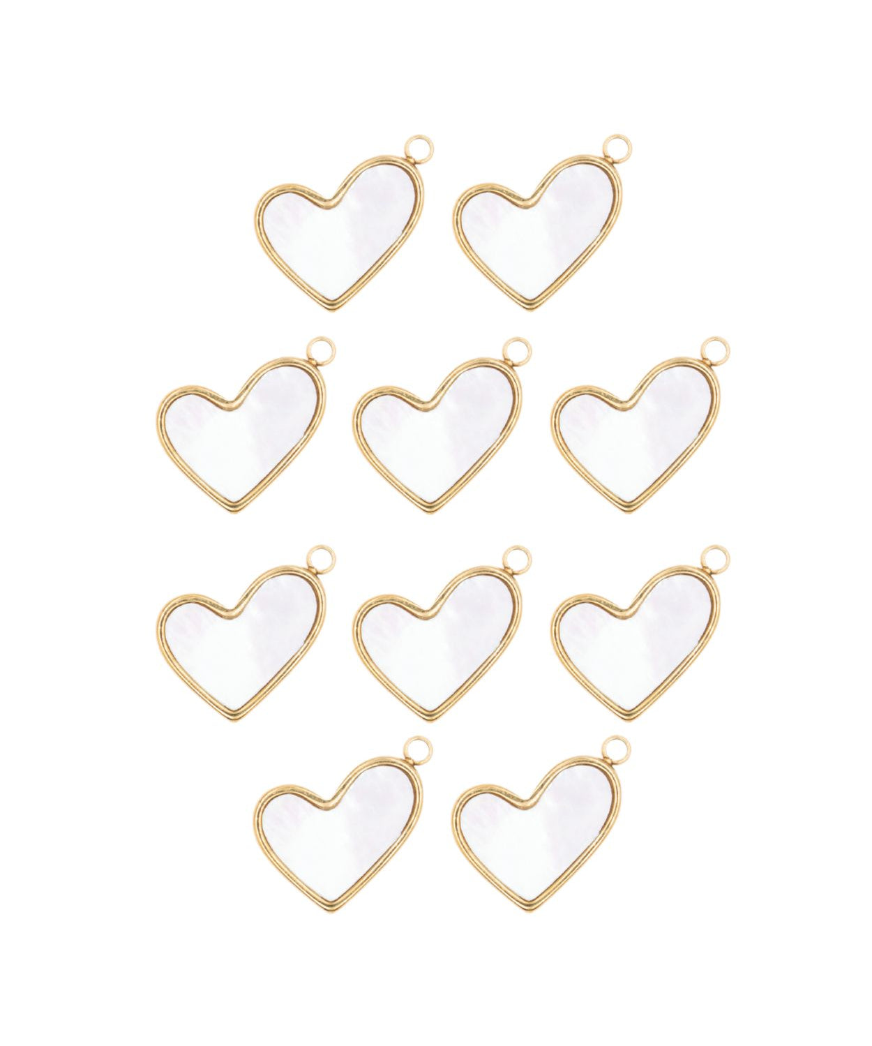 Pendentif coeur nacre asymétrique 14x11mm