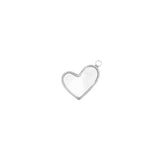 Pendentif coeur nacre asymétrique 14x11mm