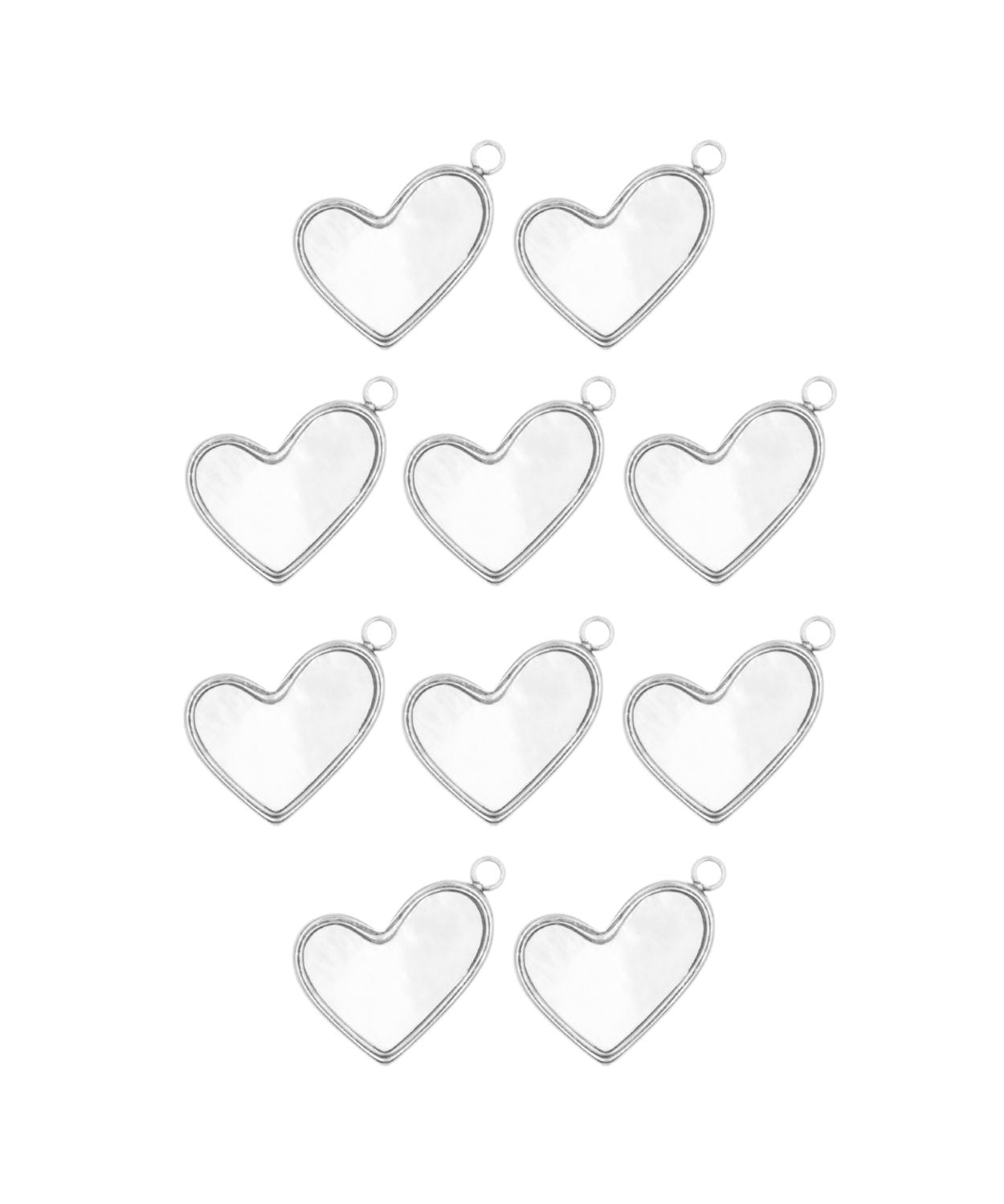 Pendentif coeur nacre asymétrique 14x11mm