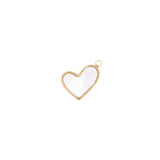 Pendentif coeur nacre asymétrique 14x11mm