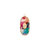 Pendentif vertical ovale en acétate 21x11mm