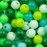 Perles en acrylique 6mm - Multi vert