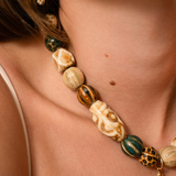 Perles en céramique noix 11x35mm