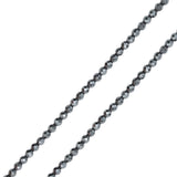 Perles rondes facettées en Hématite 6 mm - L40 cm