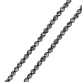 Perles rondes facettées en Hématites 8 mm - L40 cm