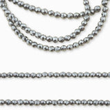 Perles ronde facettée en Hématite couleur d'origine 3 mm - Longueur 40 cm