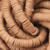 Perles rondelles Heishi en pâte polymère 5mm camel