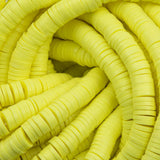 Perles rondelles Heishi en pâte polymère 5mm jaune fluo