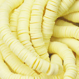 Perles rondelles Heishi en pâte polymère 5mm jaune poussin