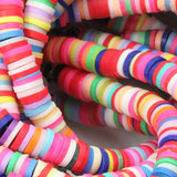 Perles rondelles Heishi en pâte polymère 5mm multicolore