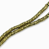 Perles rondelles ondulées Heishi 4x1mm - Hématite