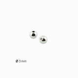 Perles rondes 3mm - Rhodié