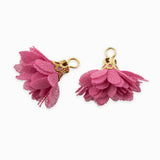 Pompons fleurs en tissu 18mm