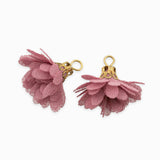 Pompons fleurs en tissu 18mm - Rose