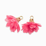 Pompons fleurs en tissu 18mm - Rose