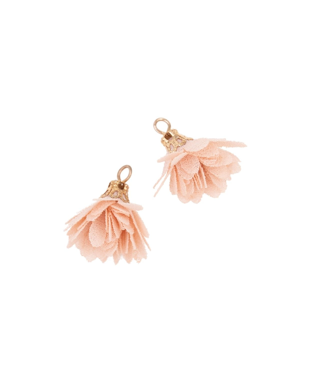 Pompons fleurs en tissu 18mm