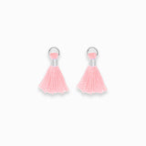 Mini pompons en coton & argenté 14 mm - Rose