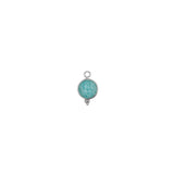 Rond sertie en pierres fines 10x17mm - Rhodié
