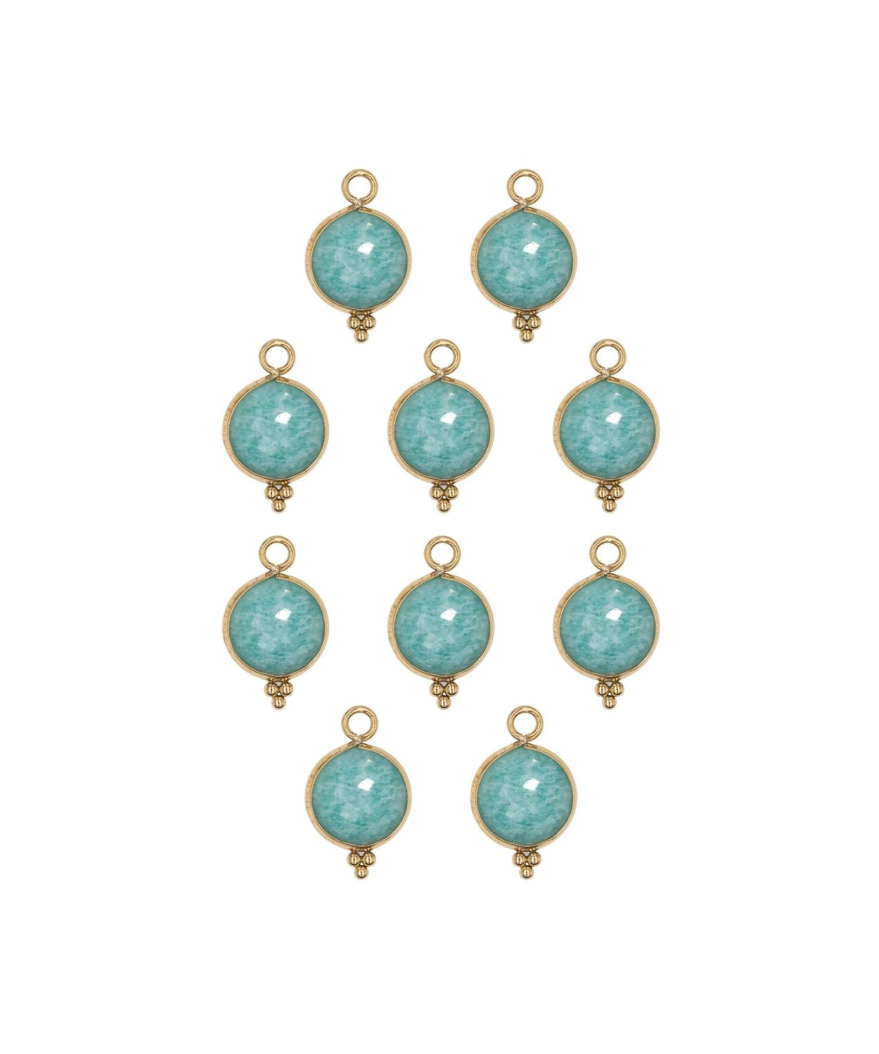 Rond sertie en pierres fines 10x17mm - Doré