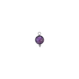 Rond sertie en pierres fines 10x17mm - Rhodié